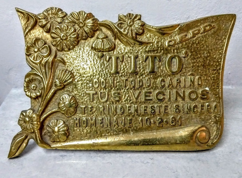 Placa Recordatorio Cementerio De Bronce 22x15