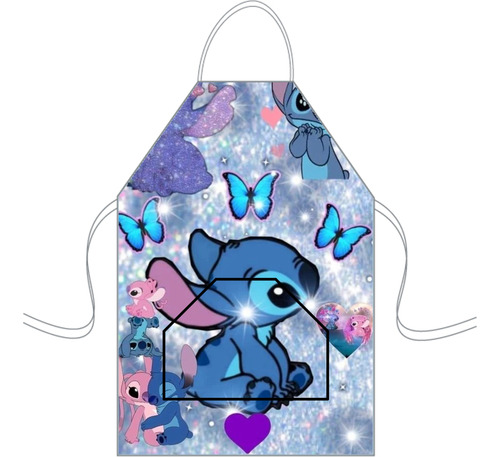 Delantal Cocina Mediano Para Niños Mini Chef Personalizado Stich Y Angel 12 Personalizado
