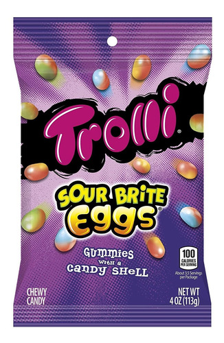 Trolli Sour Brite Eggs Gummy Candy, Bolsa De 4 Onzas, Paquet