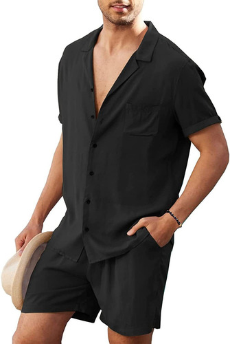 Conjunto De Camisa Para Hombre Casual Vacaciones Playa Moda