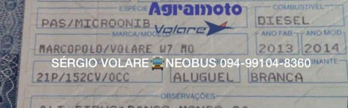 Micro Ônibus Volare W7 Mo Executivo Cor Branca Ano 2013/201