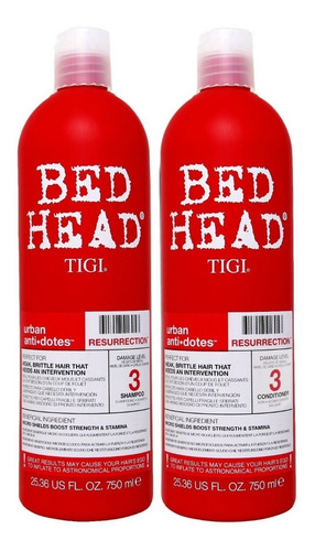 Duo Tigi Bed Head Shampoo + Acondicionador 750m Nivel 3 Rojo