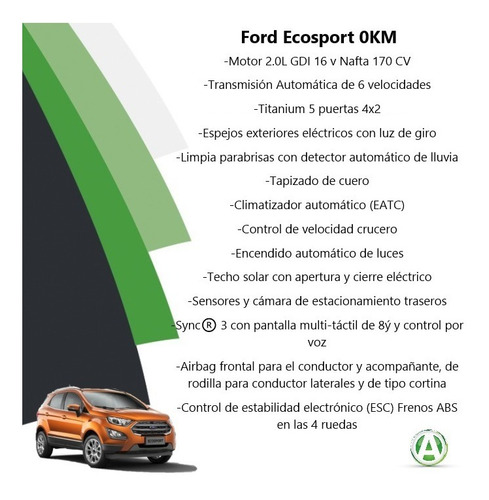 Ford Ecosport Titanium 2.0 0 Km.