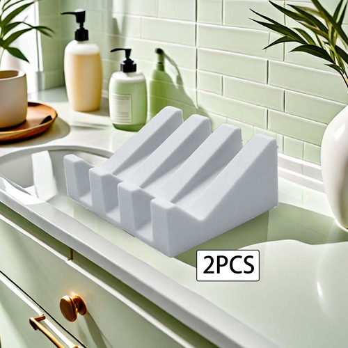2 X 2 Jaboneras Para Baño, Bandeja De Drenaje De Agua, Gris