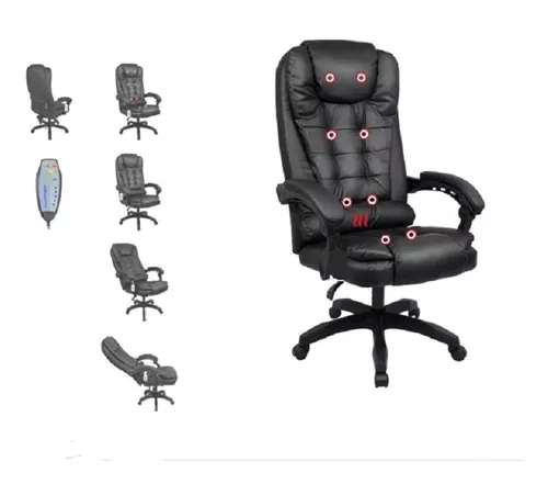 Cadeira Gamer Escritório Ergonômica Giratória Massageadora (Preta