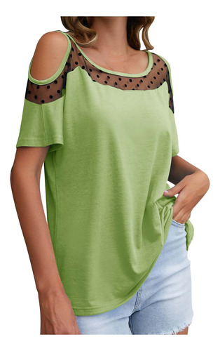 Cuello Redondo Transpirable De Color Liso A La Moda Casual P