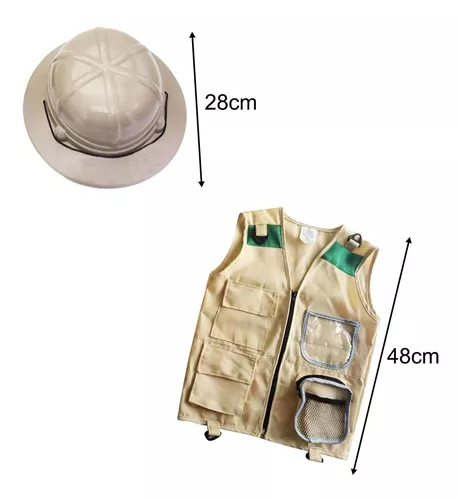 Kit de aventura al aire libre para niños Chaleco de carga Sombrero Set  Cómodo Explorador Disfraz Juego de rol Ropa de juguete