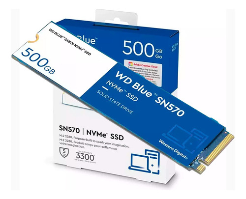 Disco Solido Ssd Western Digital 500 Gb Nvme M.2 Sn570 Blue