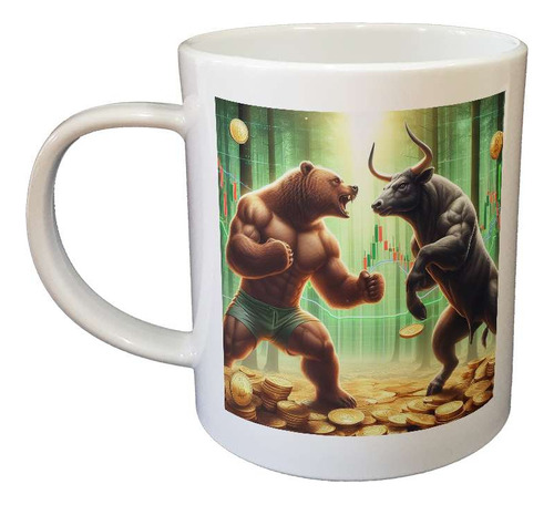 Taza De Plastico Oso Toro Trading Pelea Monedas Cripto