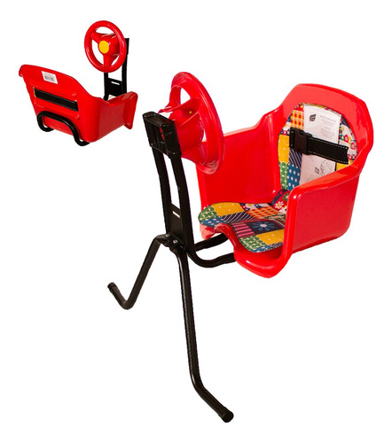 Cadeira Passeio Infantil Luxo Toy Volante Preta Confortável Cor Vermelho
