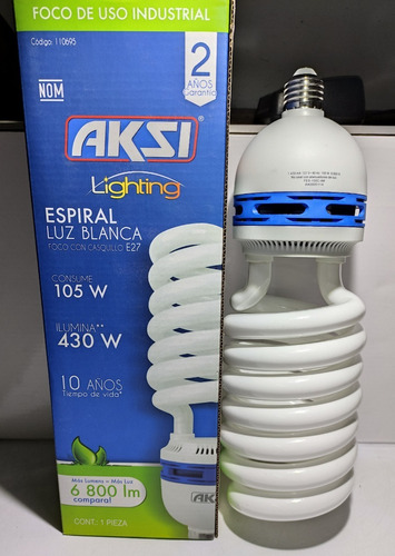 Bombillo Ahorrador Espiral 105w 220v E40 