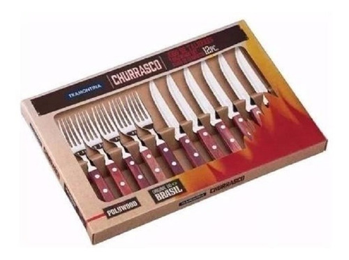 Juego Set Kit Cubiertos Tramontina Churrasco X12 Piezas