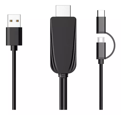 Cable USB tipo C Micro USB 2 en 1 para teléfono Android a TV HDMI, MHL a  TV, adaptador HDMI 1080P HDTV, cable de duplicación y carga para tabletas