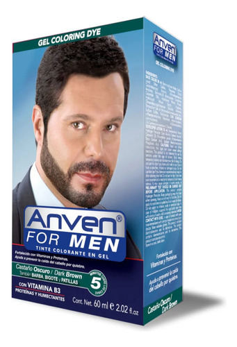 Tinte Para Hombre Cabello Barbay Bigoteanven Castaño Obscuro 4 Castaño