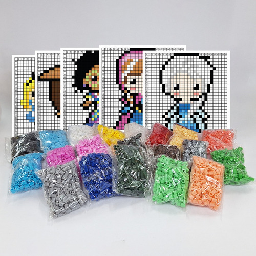 Kit Princesas1 C/ Plantillas Pixel Art 5mm Midi C/accesorios Color Multicolor Diámetro 5 Mm Largo 5 Mm