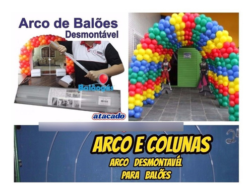 Imagem 8 de 10 de Arco P/balões 1+2 Adaptador P/ficar Quadrado+2 Bases+brinde