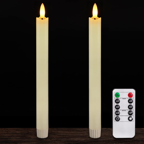 Homemory 2 Velas Cnicas Sin Llama Hechas De Cera Real Con Co