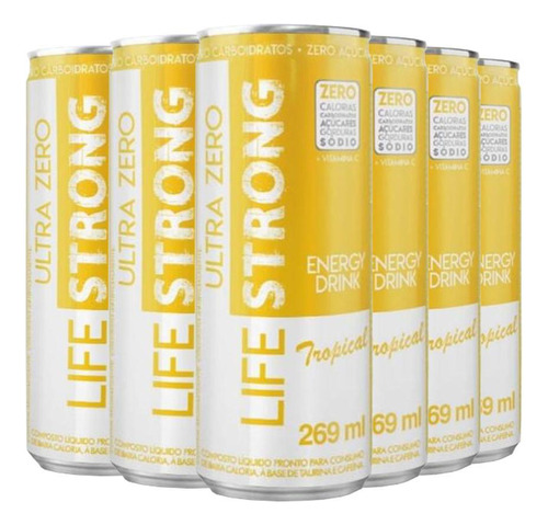 Energético Life Strong Energy Drink 6 Unidades Tropical