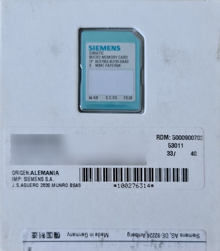 Memory Card S7-300 64kb 6es7953-blf30-0aa0-