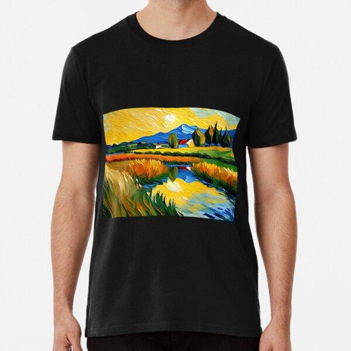 Remera A Dynamic Landscape Painting In Exaggerated Bolc Colo