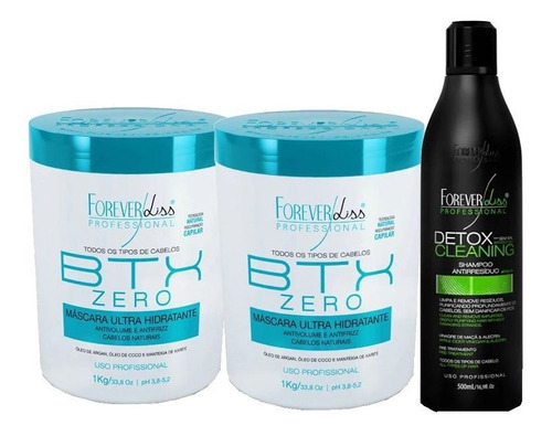 Kit 2 Btx Zero 1kg E 1 Shampoo Detox - Forever Liss 