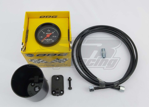 Manômetro Pressão Turbo 3kg Dakar 52mm Odg + Kit + Copo