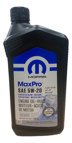 Aceite Lubricante 5w20 Mopar Original