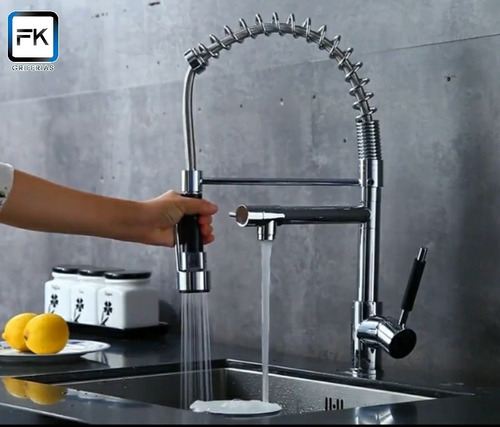 Imagen 1 de 2 de Llave Monomando Lavaplatos Resorte Profesional Flexible