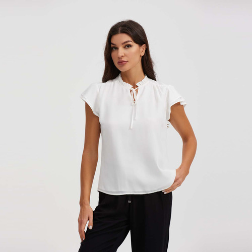 Blusa Mujer Con Vuelitos Crudo Fashion's Park