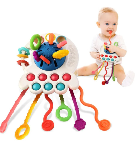 Pulpo Montessori Sensorial, Juguete Para Bebe +18 Meses 