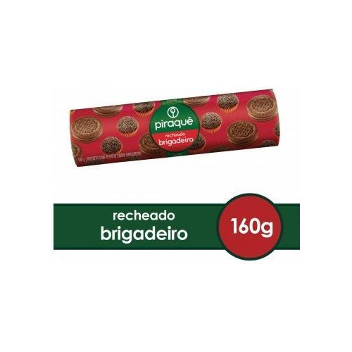 Kit C/80 Biscoitos Bolacha Piraquê Recheado Morango 160gr