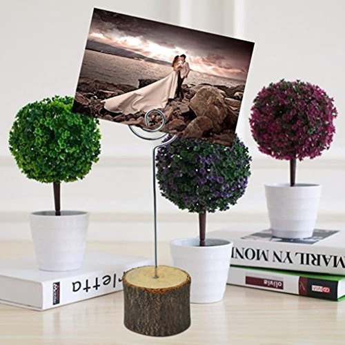 Imagen 2 de 5 de Bantoye 6 Pulgadas Real Base De Madera Memo Photo Clip 10 Pi