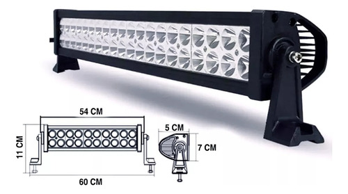 Barra Led 120w 40 Led 60cm + Soportes 4x4 Camioneta Camion