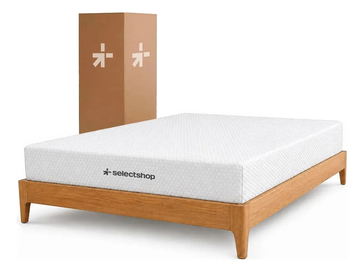 Colchón Queen Memory Foam 190 X 18 X 150cm Espuma Ergonómico Firme Ortopédico Selectshop Color Blanco