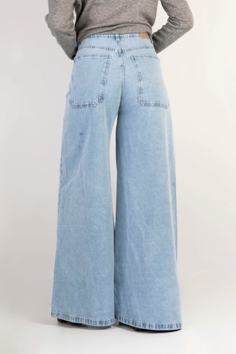 Jean Wide Leg Super Ancho Palazzo Denim Amplio Talles