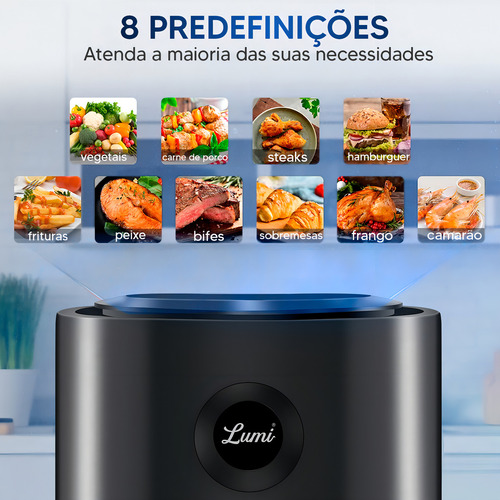 Fritadeira Sem Oleo Air Fryer Digital Facil E Rapido 5 Litros 1450w 220v Rfe:7103 Coleção Luna Lumi