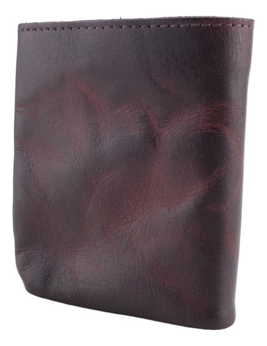 Cartera Arrugada, Tarjetero Vintage De Piel De Vaca Hecha A