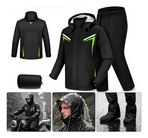 Capa De Chuva Moto Com Capuz Impermeável Motoqueiro Motoboy