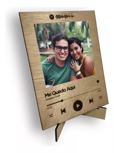 Cuadro de madera Spotify, personalizado con foto y código de