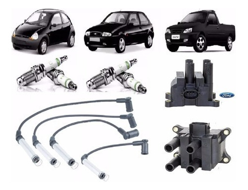 Cabos + Vela+ Bobina Ignição Courier Zetec Roc Mpi 1.6 2002