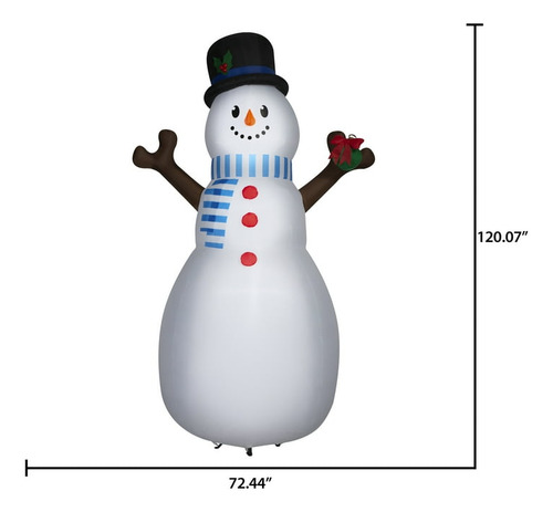 Inflable Navidad Mono De Nieve Inflable Del 3.05m De Altura