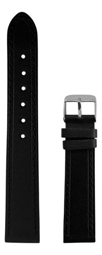 Correa Reloj Piel Lisa Negro 18mm Hebilla Acero Inoxidable