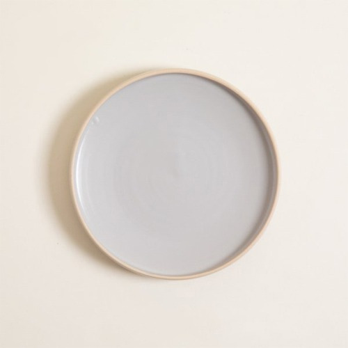 Plato Postre Tozeur Gris Borde Natural 20 Cm