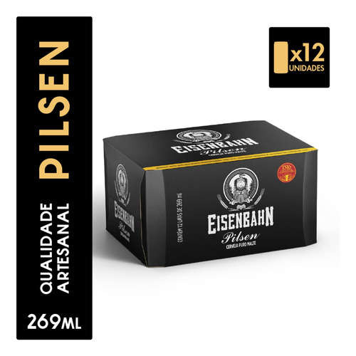 Imagem 2 de 5 de Cerveja Pilsen Puro Malte 269ml Pack 12 Latas Eisenbahn
