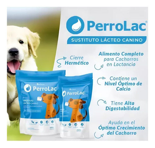 Leche Perros Cachorros Sustituto Lácteo Perrolac 500g