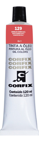 Corfix Tinta A Oleo 120ml Cor do óleo Vermelho Cádmio 129