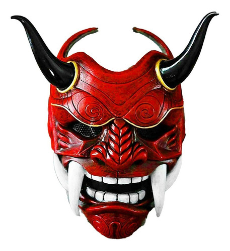 Máscara De Diablo Rojo Hannya Demon Oni Samurai Noh Kabuki P