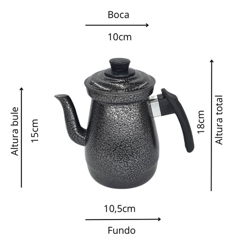 Bule Com Bico Para Café 1 Litro Nr. 06 Cinza