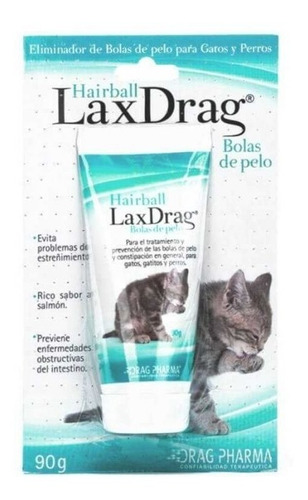 Pasta Oral Para Bolas De Pelos Gatos Laxdrag 90gr  Razas 