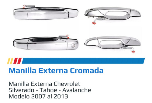 Manilla Externas Cromada Chevrolet Silverado Tahoe Avalanche